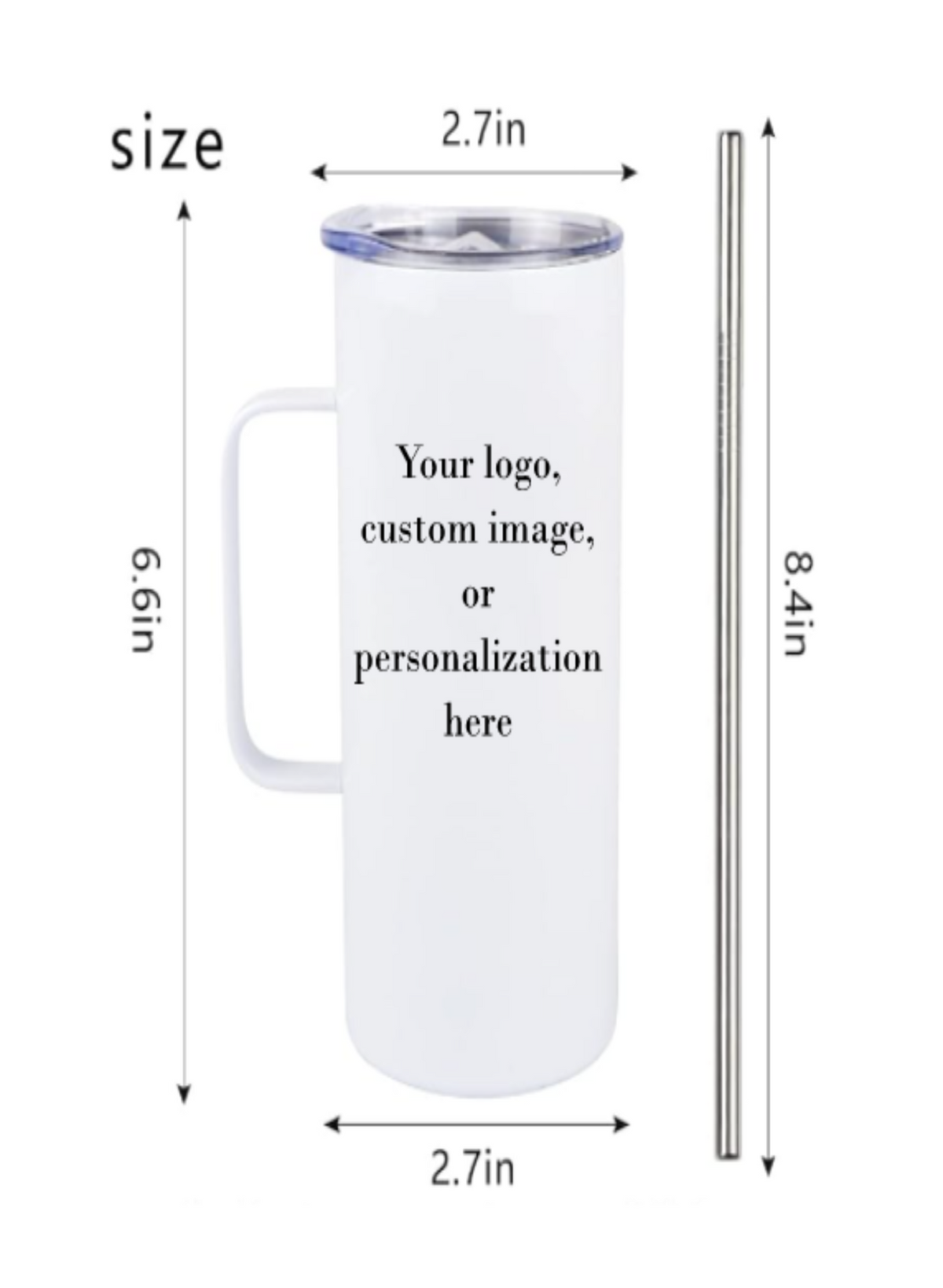 16oz Tumbler/Mug with Handle- "Custom Order" or "Personalization"