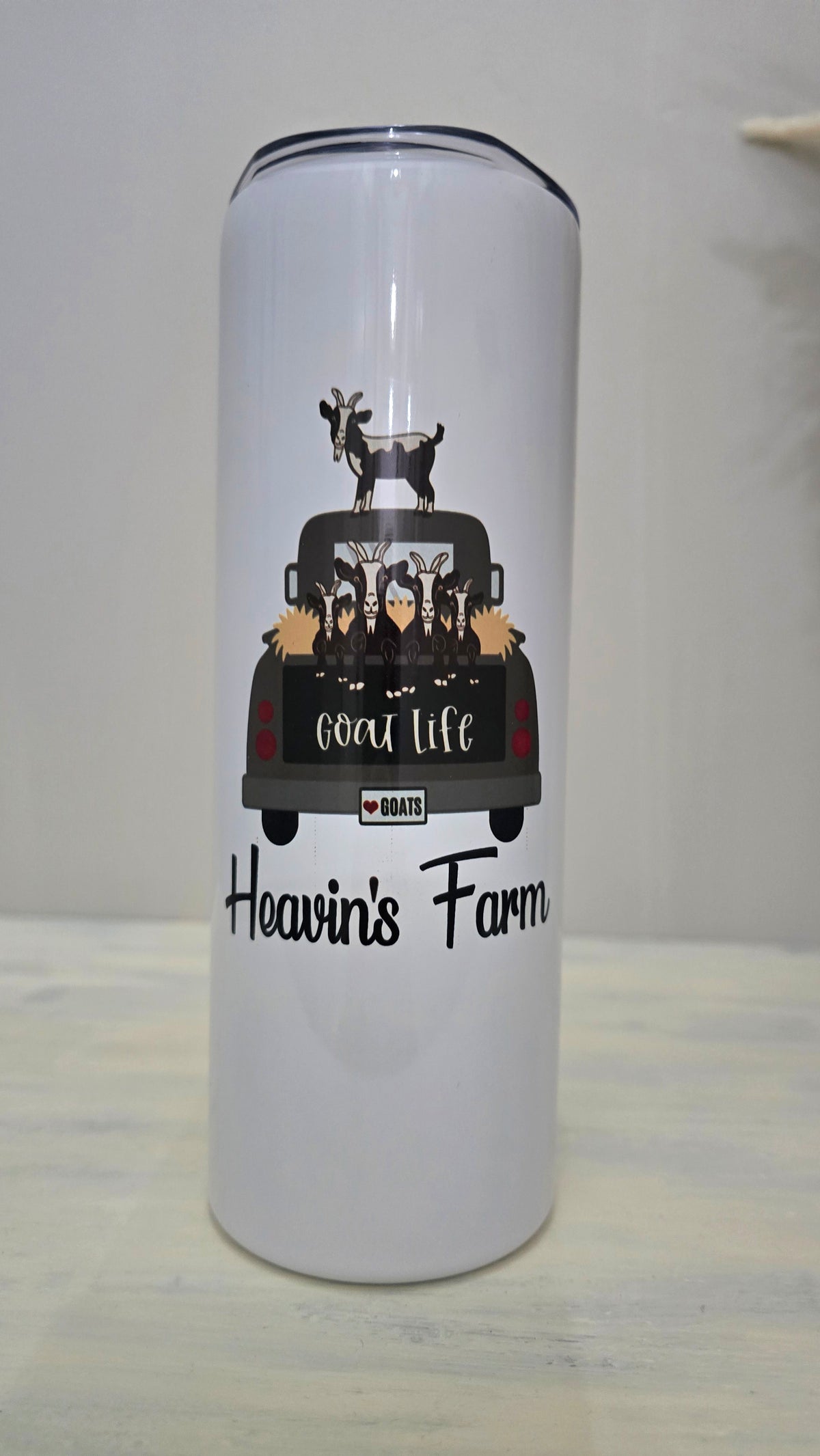 20oz Skinny Tumbler- "Goat Life Truck"