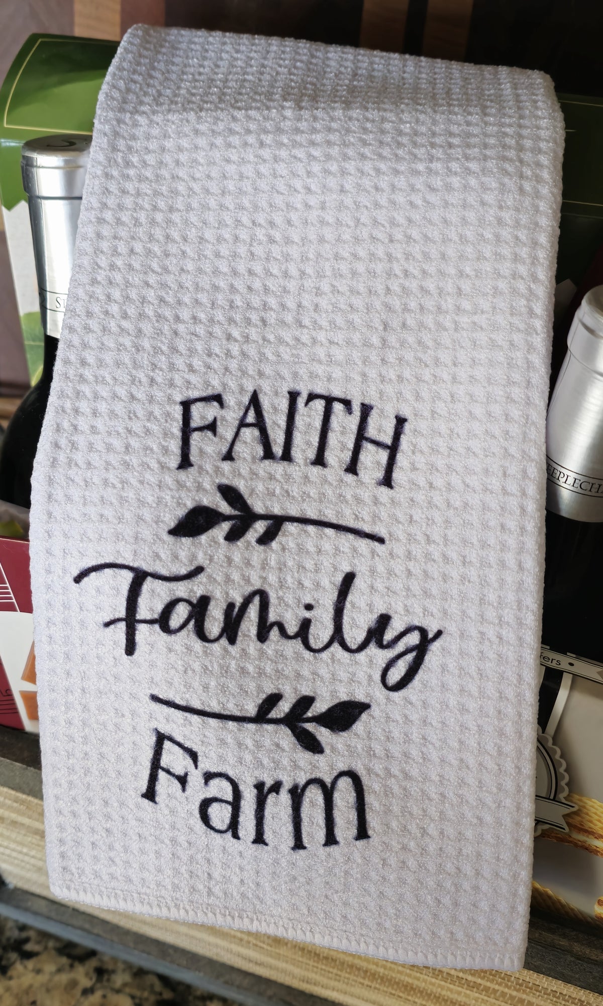 24 x 16" Dish Towel (Faith-Family-Farm Design 2)