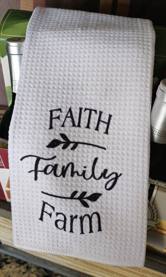 24 x 16" Dish Towel (Faith-Family-Farm Design 2)