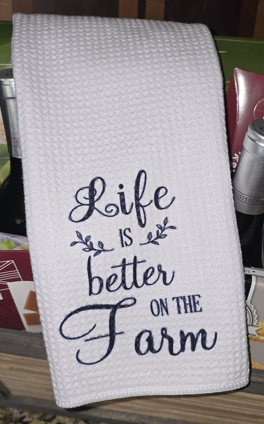 24 x 16" Dish Towel (Life is Better on the Farm)