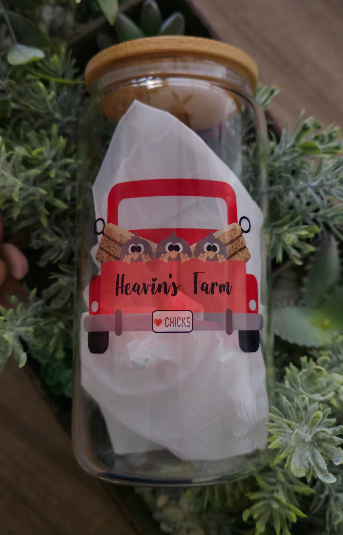 16oz Clear Glass- "Chick Truck"